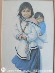 MaxSold Auction: Framed Paper Print Portrait of first Nations mother with Child in White Wood Frame - Kingston (Ontario, Canada) SELLER MANAGED Downsizing Online Auction -  Railway Street