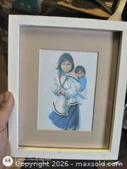 MaxSold Auction: Framed Paper Print Portrait of first Nations mother with Child in White Wood Frame - Kingston (Ontario, Canada) SELLER MANAGED Downsizing Online Auction -  Railway Street