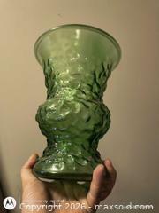 MaxSold Auction: Vintage Mid-Century Green Textured Glass Vase - Kingston (Ontario, Canada) SELLER MANAGED Downsizing Online Auction -  Railway Street