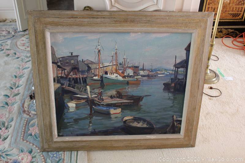 Signed Original Emile Gruppe Painting On Canvas