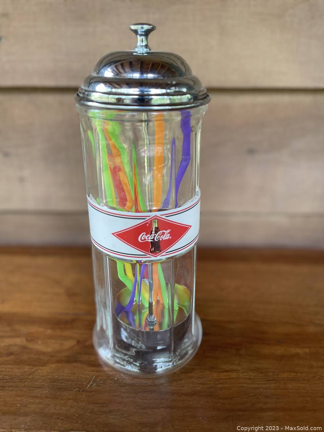 Vintage Coca-Cola Glass Straw Dispenser 11+ tall - Lil Dusty Online  Auctions - All Estate Services, LLC