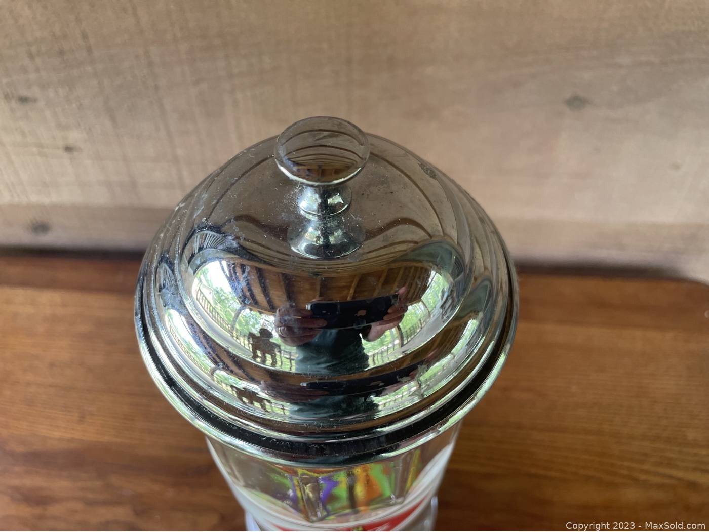 Sold at Auction: Old Malt Shop Glass Straw Dispenser