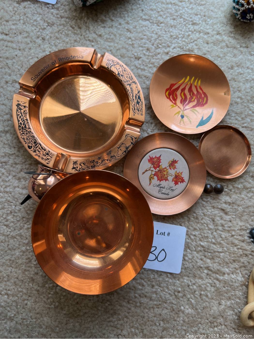 Copper plates and bowls sale