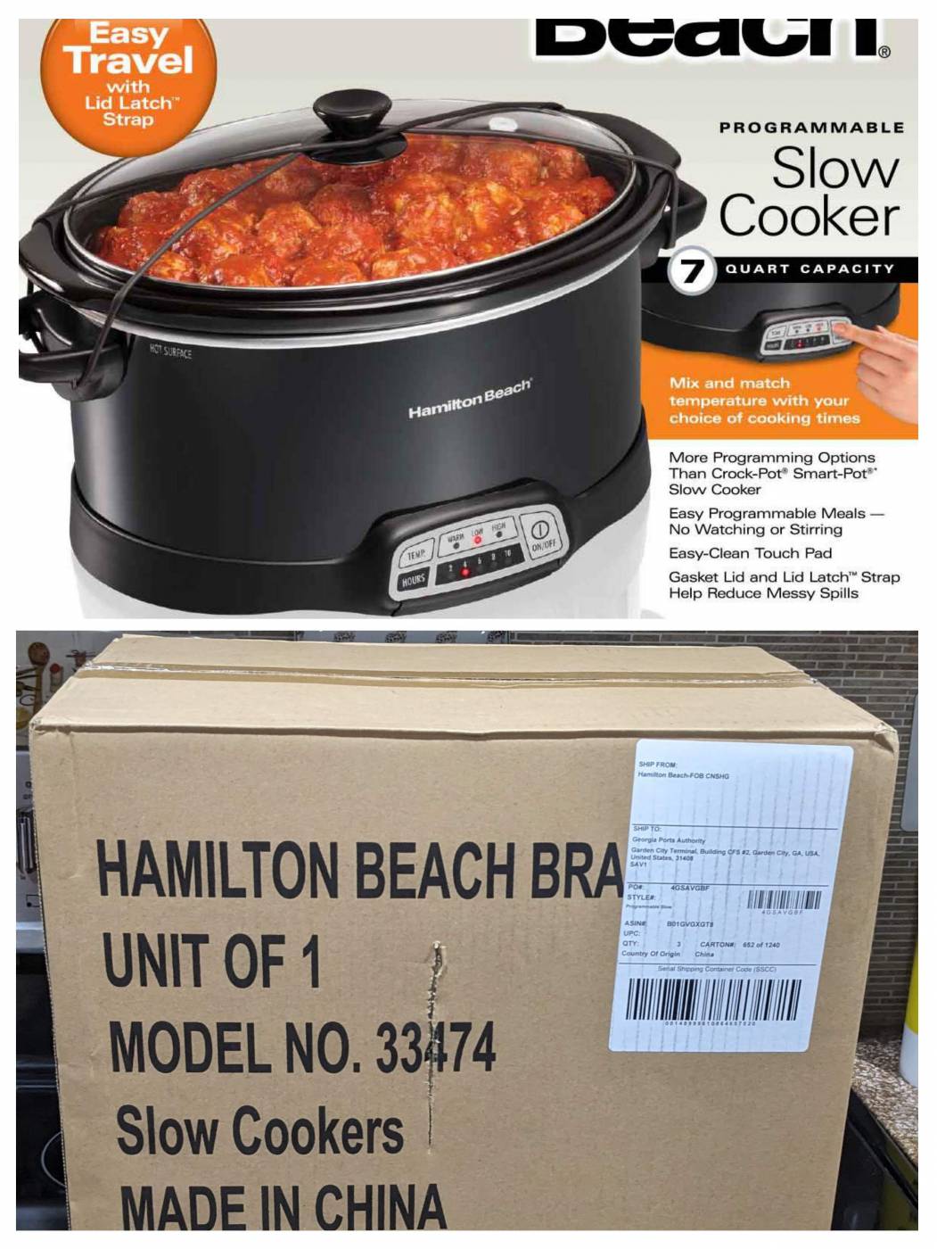 Hamilton Beach Crock Caddy Slow Cooker Travel Case