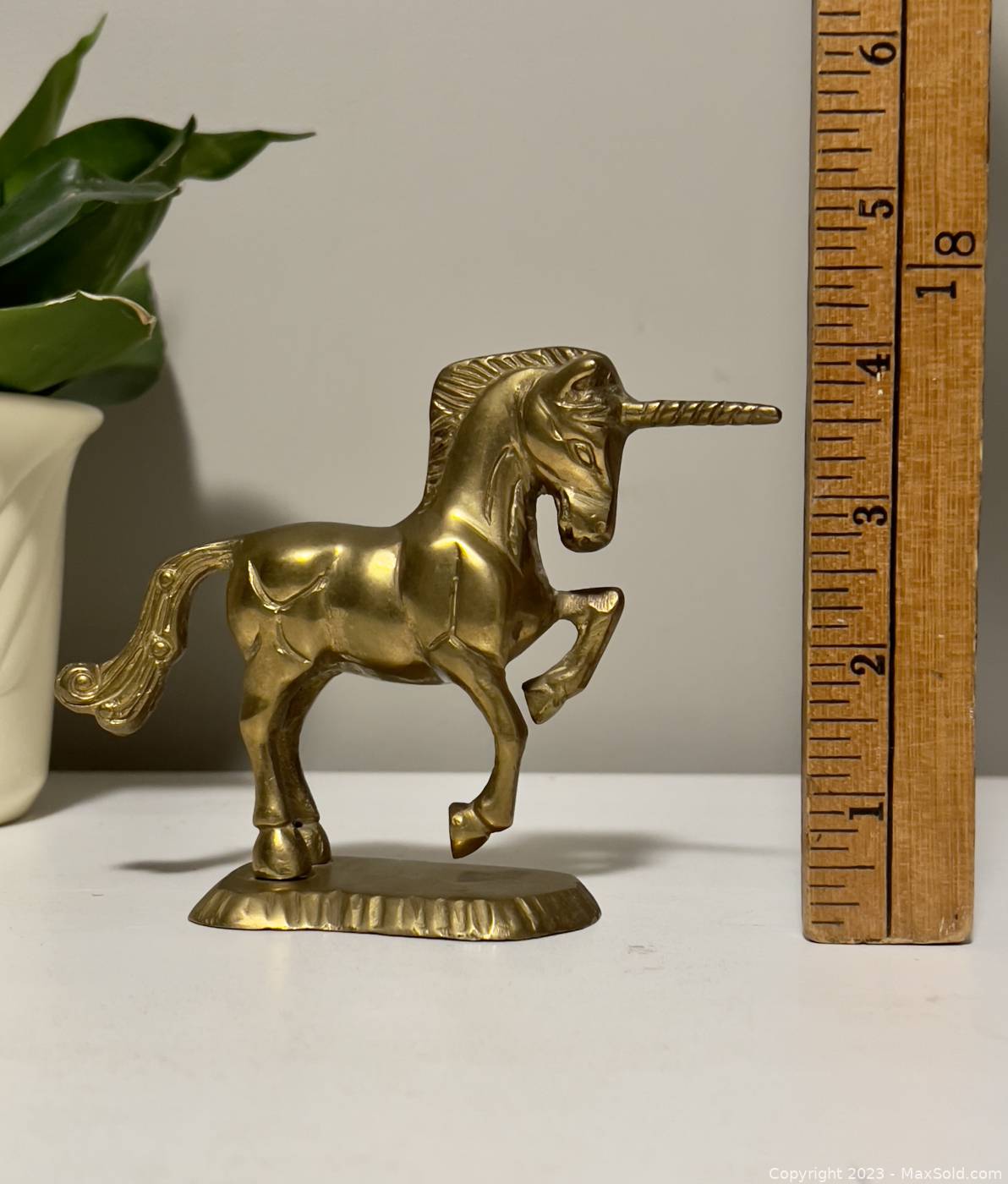 Vintage brass unicorn figurine