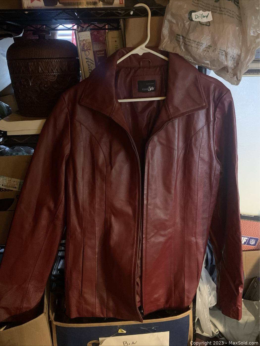 East 5th red leather jacket top