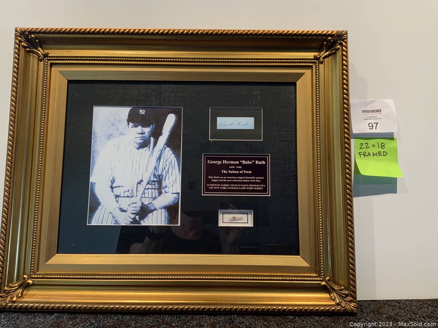 Babe Ruth Framed New York Yankees Jersey 