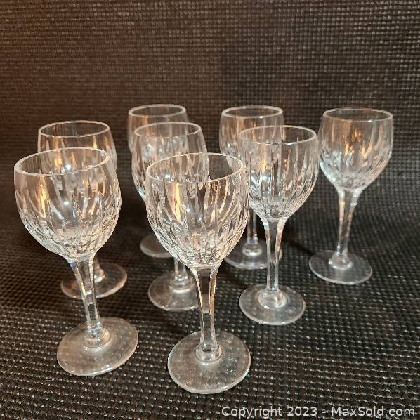 Sold at Auction: Six Stuart Crystal Small Water Glasses with Cut