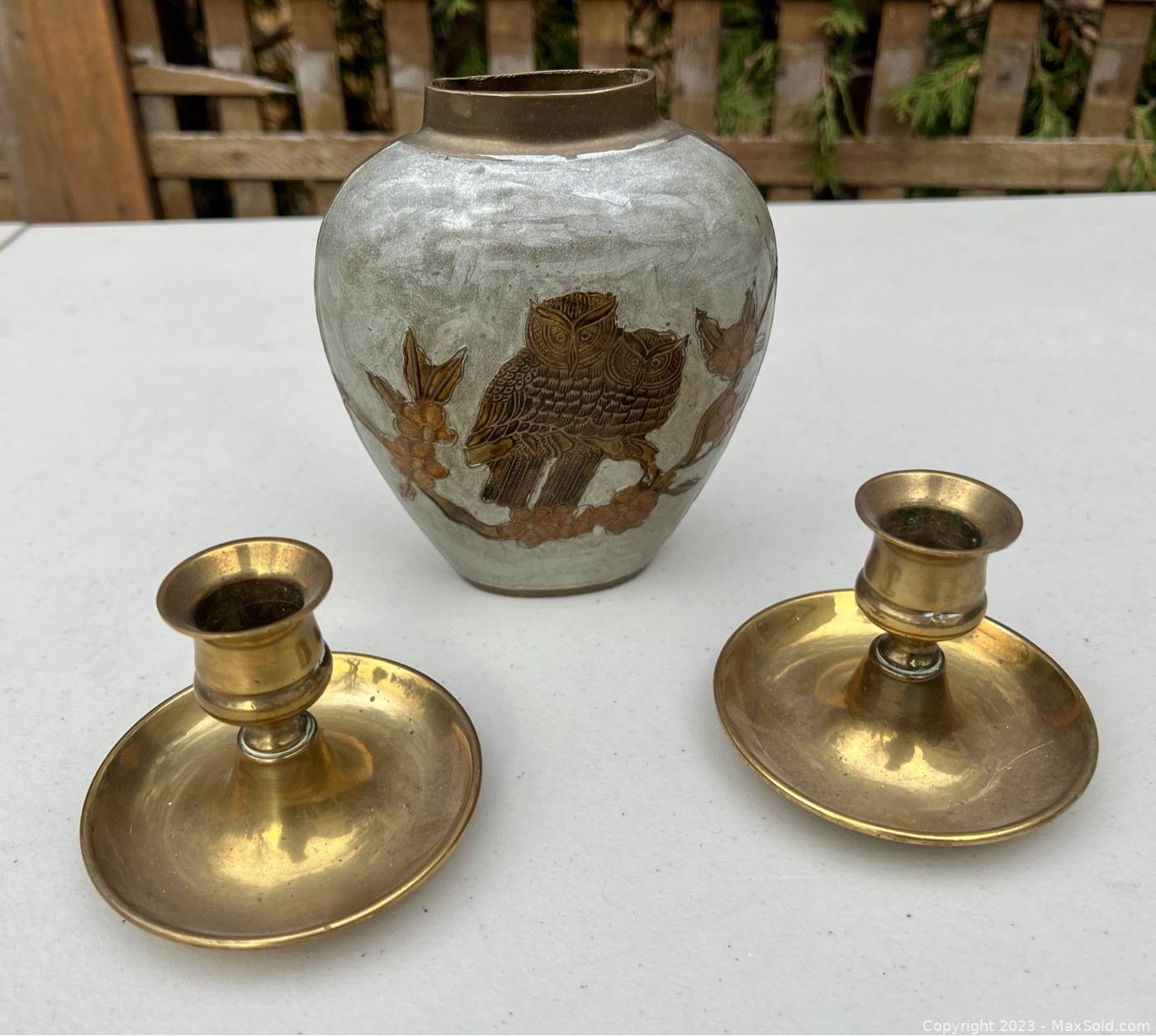 Brass Vintage Candlesticks & Vases