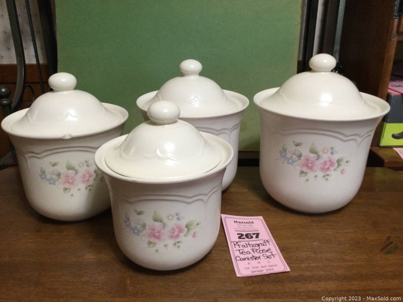 Pfaltzgraff tea rose canisters sale