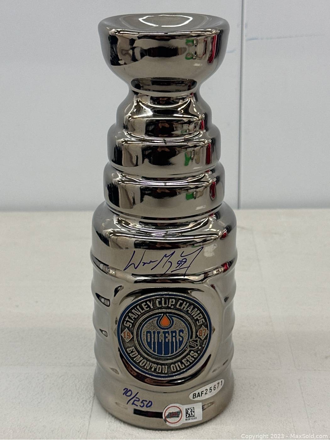 Wayne Gretzky Autographed & Inscribed “4 Cups” Replica Stanley Cup