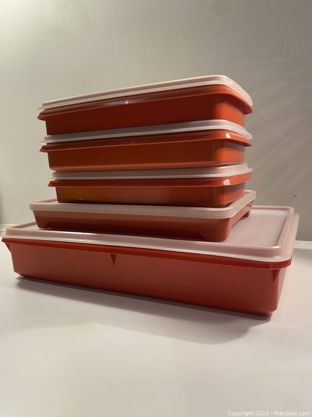 Vintage Tupperware Deli Keeper 816 Paprika With Lid Lunch Meat Keeper  Cheese Keeper Red 