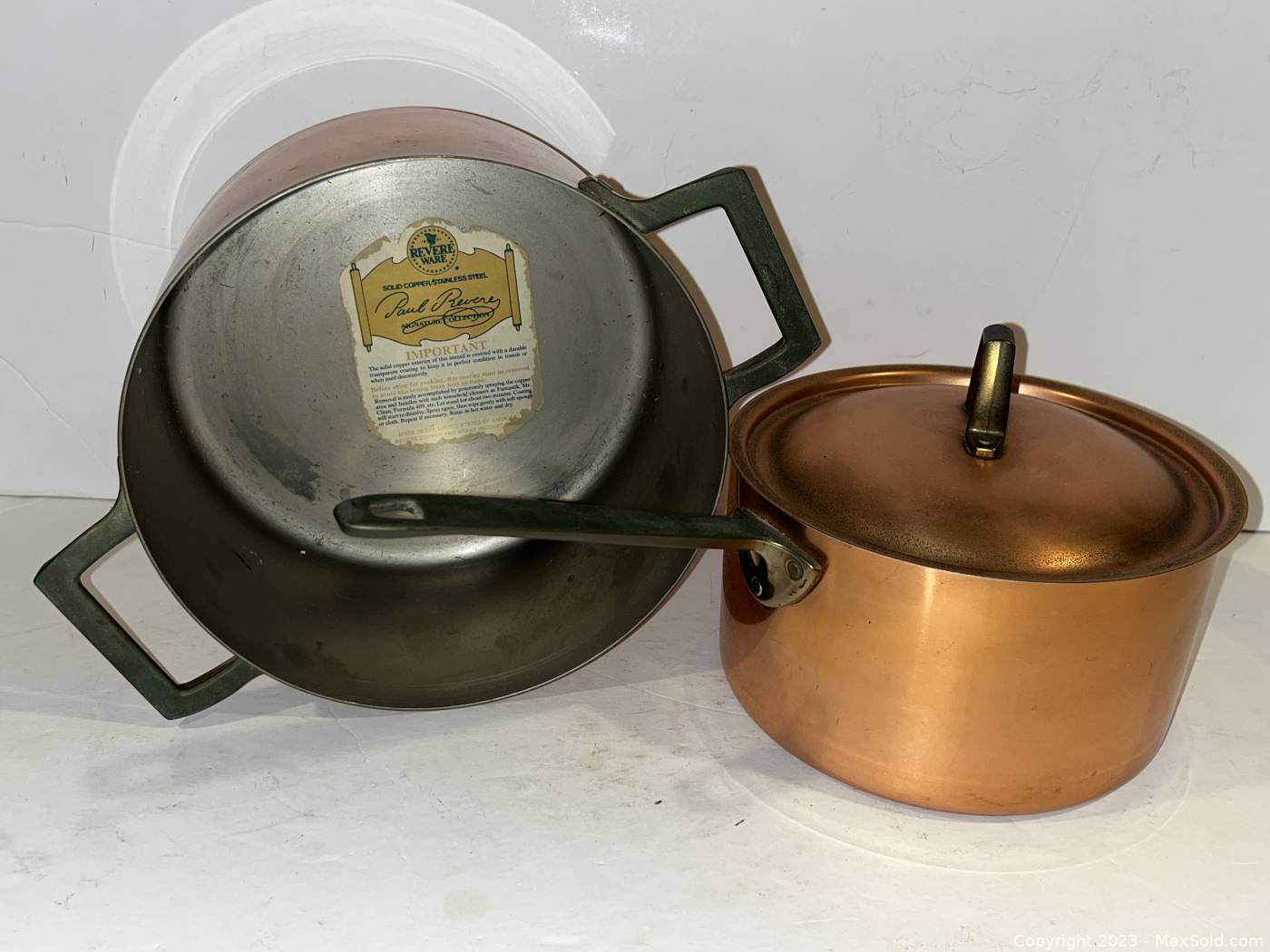 Buy the VTG REVERE WARE SOLID COPPER STAINLESS STEEL POT