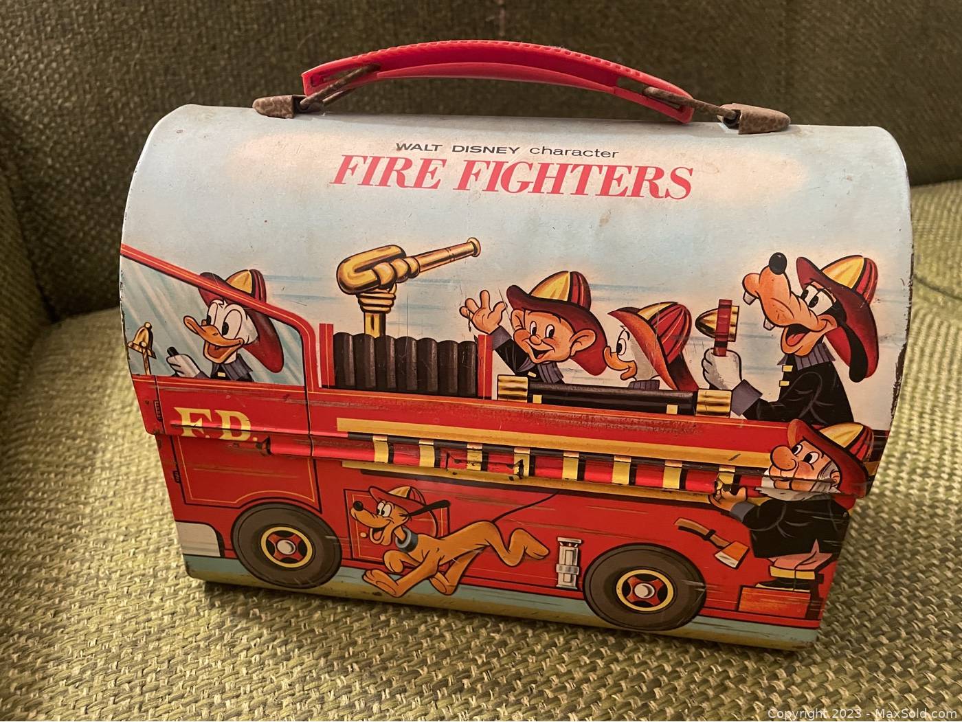 Sold at Auction: Disney Character Firefighters Lunchbox and Thermos