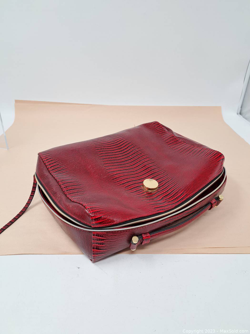 Estee Lauder Makeup Purse Bag w/Mini Matching Bag Faux Crocodile Print  Brown NEW | eBay