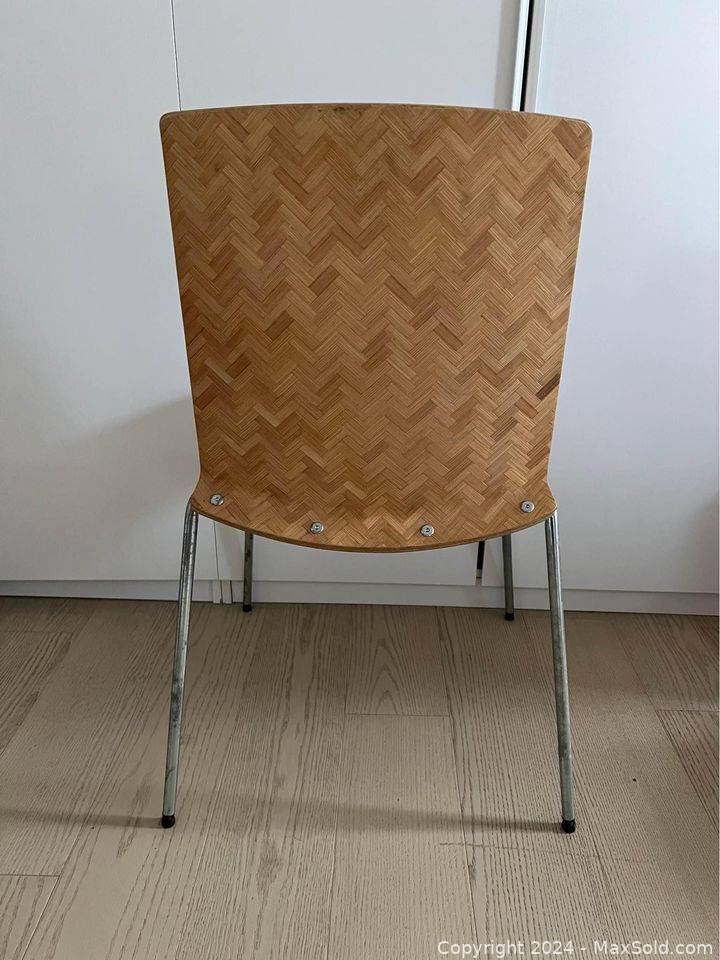 Vintage Ikea Eliot Herringbone Wood Chair with Metal Legs | Maxsold