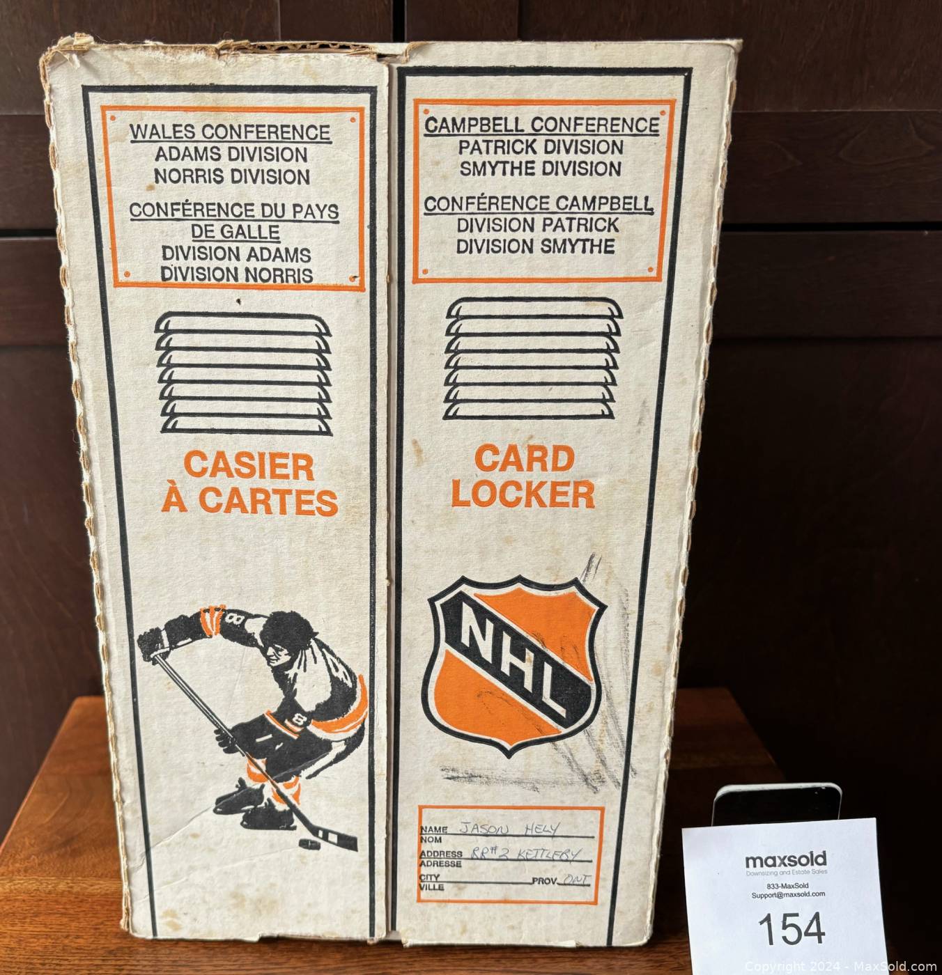 Vintage 1970's OPC NHL Hockey Card Locker with 18 Team Slots | Maxsold