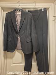 MaxSold Auction: Calvin Klein Women&#39;s Pinstripe 2-Piece Suit, Size 12, Charcoal/Black - Coppell (Texas, USA) SELLER MANAGED Downsizing Online Auction - Parker Drive