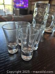 MaxSold Auction: Mixed Barware Set: Shot Glasses, Beer Steins, Wine Glass, Tools - Coppell (Texas, USA) SELLER MANAGED Downsizing Online Auction - Parker Drive