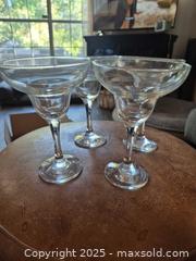 MaxSold Auction: Set of 4 Clear Glass Margarita Glasses, Bought at Crate &#38; Barrel - Coppell (Texas, USA) SELLER MANAGED Downsizing Online Auction - Parker Drive
