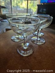 MaxSold Auction: Set of 5 Champagne Coupe Cocktail Glasses, Clear Glass - Coppell (Texas, USA) SELLER MANAGED Downsizing Online Auction - Parker Drive
