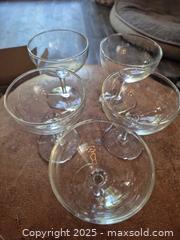 MaxSold Auction: Set of 5 Champagne Coupe Cocktail Glasses, Clear Glass - Coppell (Texas, USA) SELLER MANAGED Downsizing Online Auction - Parker Drive
