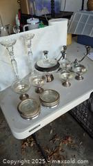 MaxSold Auction: Vintage Glass &#38; Sterling Silver Serveware &#38; Barware - Coppell (Texas, USA) SELLER MANAGED Downsizing Online Auction - Parker Drive