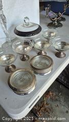 MaxSold Auction: Vintage Glass &#38; Sterling Silver Serveware &#38; Barware - Coppell (Texas, USA) SELLER MANAGED Downsizing Online Auction - Parker Drive