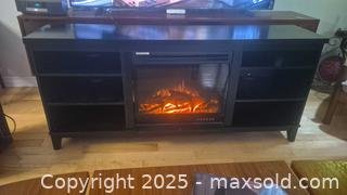 MaxSold Auction: Electric Fireplace TV Stand / Media Console, Black - Kingston (Ontario, Canada) SELLER MANAGED Downsizing Online Auction - Canniff Place