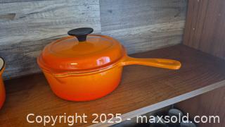 MaxSold Auction: Le Creuset Enameled Cast Iron Round Pot #20, 20 cm, Flame - Kingston (Ontario, Canada) SELLER MANAGED Downsizing Online Auction - Canniff Place