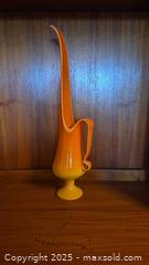 MaxSold Auction: L.E. Smith Amberina Swung Ewer/Pitcher Vase, 1960s–1970s, 20 in - Kingston (Ontario, Canada) SELLER MANAGED Downsizing Online Auction - Canniff Place