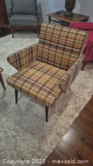 MaxSold Auction: Mid-Century Modern Plaid Lounge Chair, 1960s–1970s - Kingston (Ontario, Canada) SELLER MANAGED Downsizing Online Auction - Canniff Place