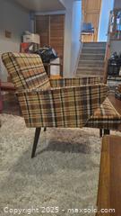 MaxSold Auction: Mid-Century Modern Plaid Lounge Chair, 1960s–1970s - Kingston (Ontario, Canada) SELLER MANAGED Downsizing Online Auction - Canniff Place