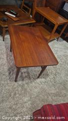 MaxSold Auction: Mid-Century Modern Rectangular Teak-Tone Coffee Table, 30x20x20 - Kingston (Ontario, Canada) SELLER MANAGED Downsizing Online Auction - Canniff Place