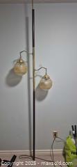 MaxSold Auction: Vintage MCM Tension Pole Lamp with 2 Amber Glass Globes - Kingston (Ontario, Canada) SELLER MANAGED Downsizing Online Auction - Canniff Place