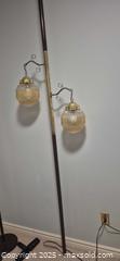 MaxSold Auction: Vintage MCM Tension Pole Lamp with 2 Amber Glass Globes - Kingston (Ontario, Canada) SELLER MANAGED Downsizing Online Auction - Canniff Place