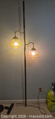MaxSold Auction: Vintage MCM Tension Pole Lamp with 2 Amber Glass Globes - Kingston (Ontario, Canada) SELLER MANAGED Downsizing Online Auction - Canniff Place