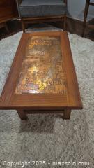 MaxSold Auction: Vintage Scandinavian Copper Inlay Teak Coffee Table, Brutalist - Kingston (Ontario, Canada) SELLER MANAGED Downsizing Online Auction - Canniff Place