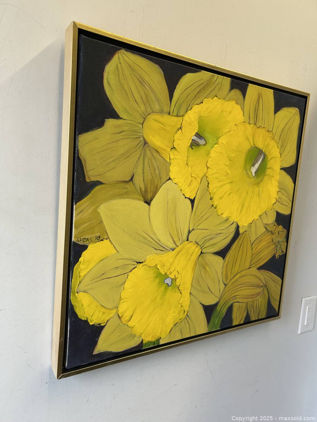 Helen Lucas Signed Daffodil Oil Painting on Canvas | Maxsold