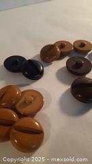 MaxSold Auction: 16 Coat Button Black Brown Tan Misc 22 x 6mm - Toronto (Ontario, Canada) SELLER MANAGED Downsizing Online Auction - Junction Road 