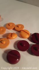 MaxSold Auction: 21 Coat Buttons Orangish and Brown  - Toronto (Ontario, Canada) SELLER MANAGED Downsizing Online Auction - Junction Road 