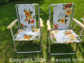 MaxSold Auction: Assorted Foldable Patio Chairs - 5 Aluminum/Webbed/Fabric - Ottawa (Ontario, Canada) PARTNER MANAGED Estate Online Auction - Thorncliff Place