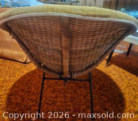 MaxSold Auction: Beige Wicker Papasan Accent Chair with Removable Cushion - Ottawa (Ontario, Canada) PARTNER MANAGED Estate Online Auction - Thorncliff Place