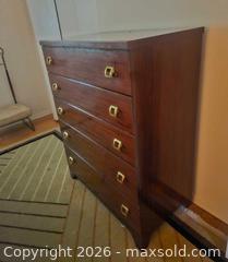 MaxSold Auction: Mid-Century Brown Wood Veneer 5-Drawer Dresser - Ottawa (Ontario, Canada) PARTNER MANAGED Estate Online Auction - Thorncliff Place