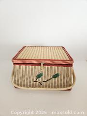MaxSold Auction: Small Vintage Wicker Sewing Box with Fabric Lining - Ottawa (Ontario, Canada) PARTNER MANAGED Estate Online Auction - Thorncliff Place