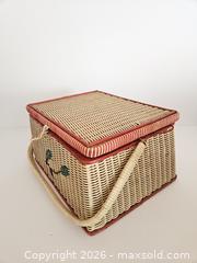 MaxSold Auction: Small Vintage Wicker Sewing Box with Fabric Lining - Ottawa (Ontario, Canada) PARTNER MANAGED Estate Online Auction - Thorncliff Place