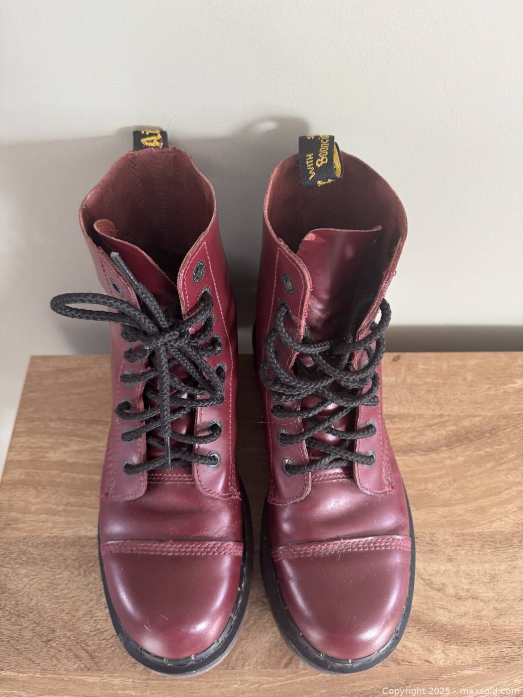 Dr. Martens Crazy Bomb cherry red 8-eye platform boots | Maxsold