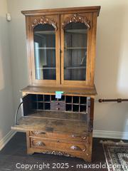 MaxSold Auction: Vintage Wood Secretary Cabinet  - Thornbury (Ontario, Canada) PARTNER MANAGED Estate Sale Online Auction - Beaver Street South