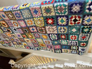 MaxSold Auction: Hand Crocheted Granny Square Blanket - Toronto (Ontario, Canada) SELLER MANAGED Downsizing Online Auction - Lamb Avenue