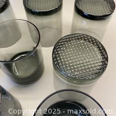 MaxSold Auction: MCM Set of 8 Smoky Grey Textured Lowball Glasses - Toronto (Ontario, Canada) SELLER MANAGED Downsizing Online Auction - Lamb Avenue
